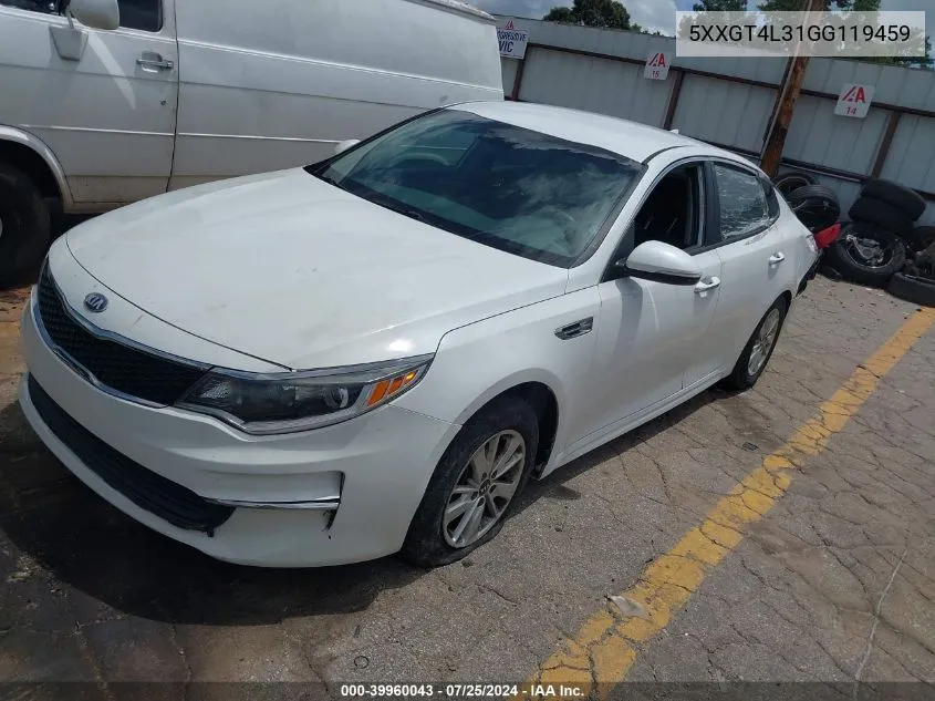 5XXGT4L31GG119459 2016 Kia Optima Lx