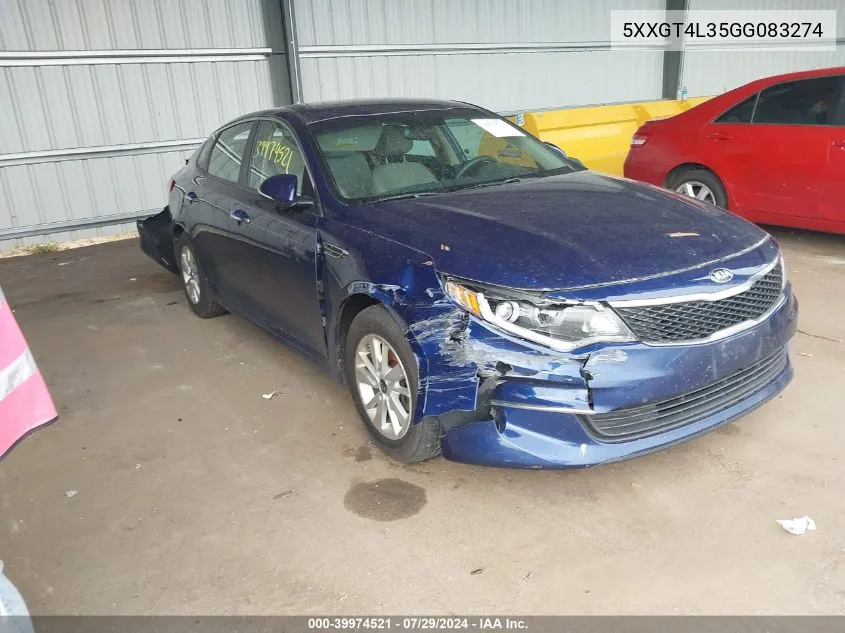 5XXGT4L35GG083274 2016 Kia Optima Lx