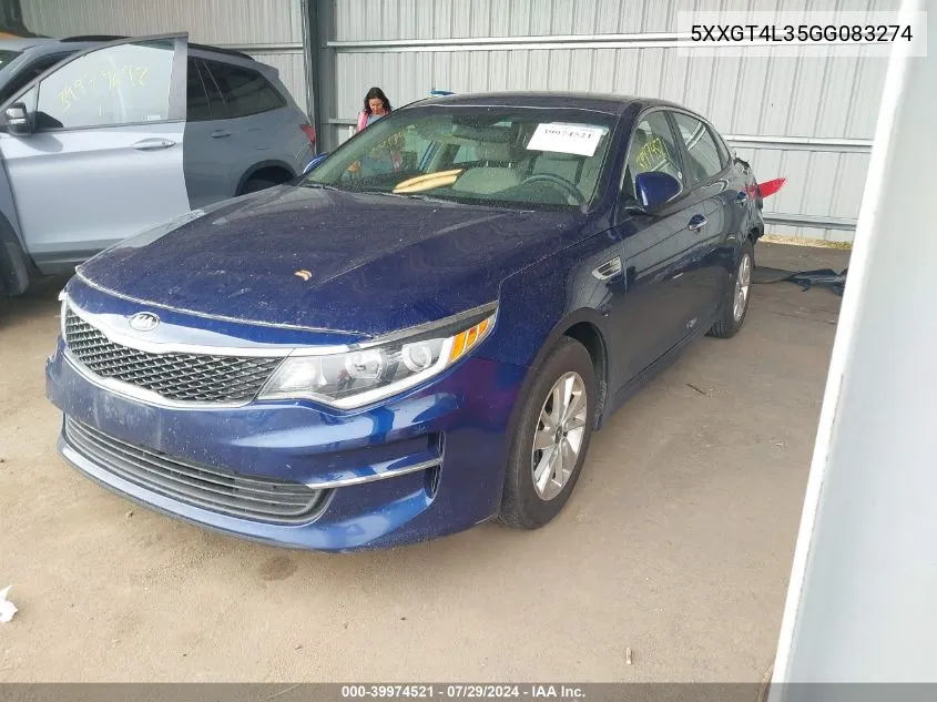 5XXGT4L35GG083274 2016 Kia Optima Lx