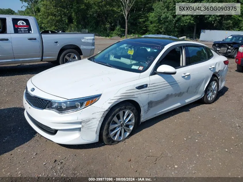 5XXGU4L36GG090375 2016 Kia Optima Ex