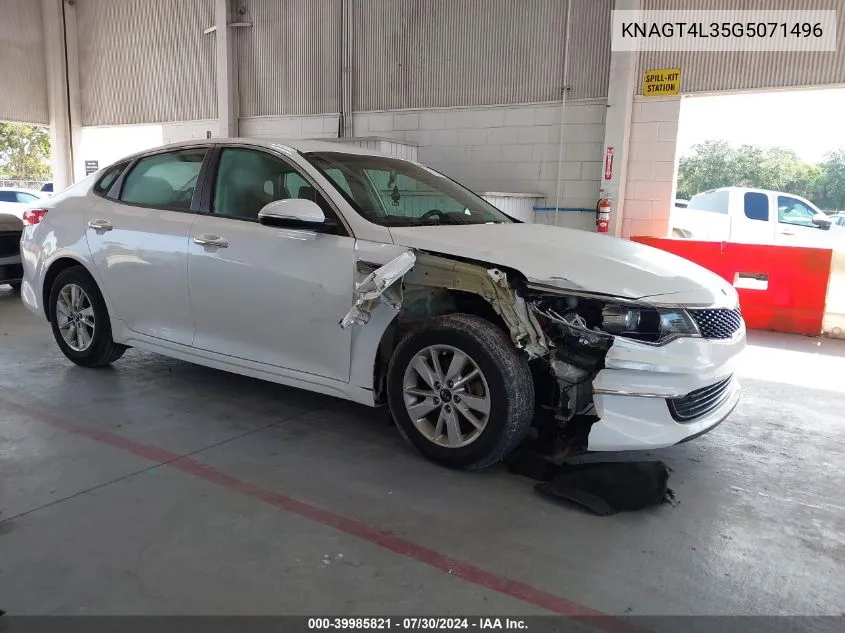 KNAGT4L35G5071496 2016 Kia Optima Lx