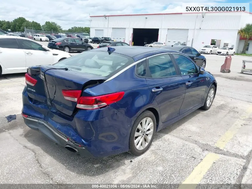 2016 Kia Optima Lx VIN: 5XXGT4L30GG021913 Lot: 40021004