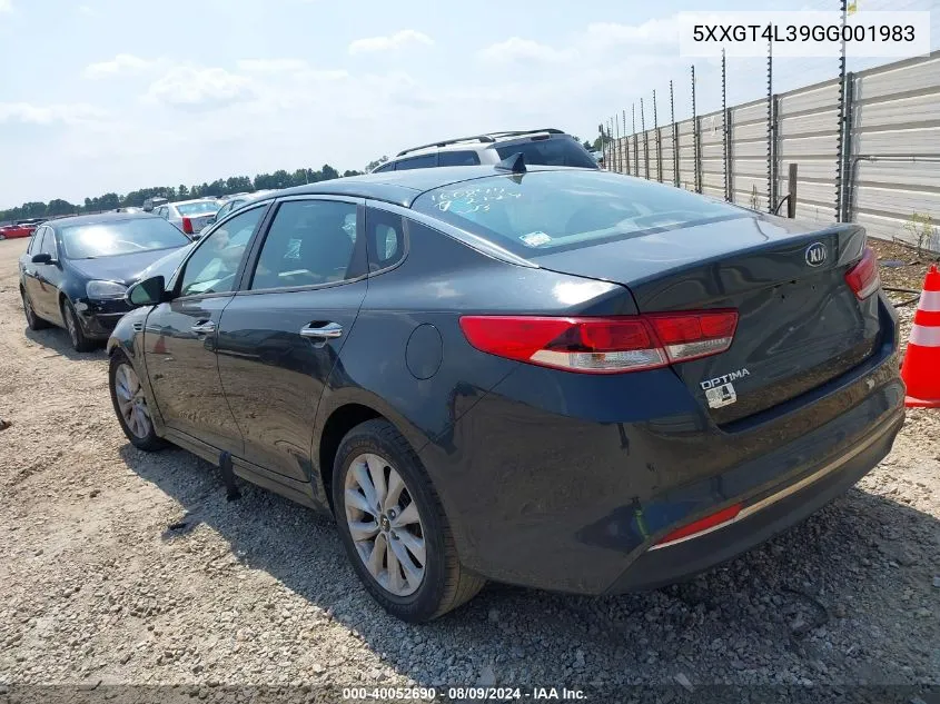 2016 Kia Optima Lx VIN: 5XXGT4L39GG001983 Lot: 40052690