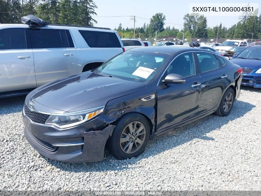 5XXGT4L10GG004351 2016 Kia Optima Lx Turbo