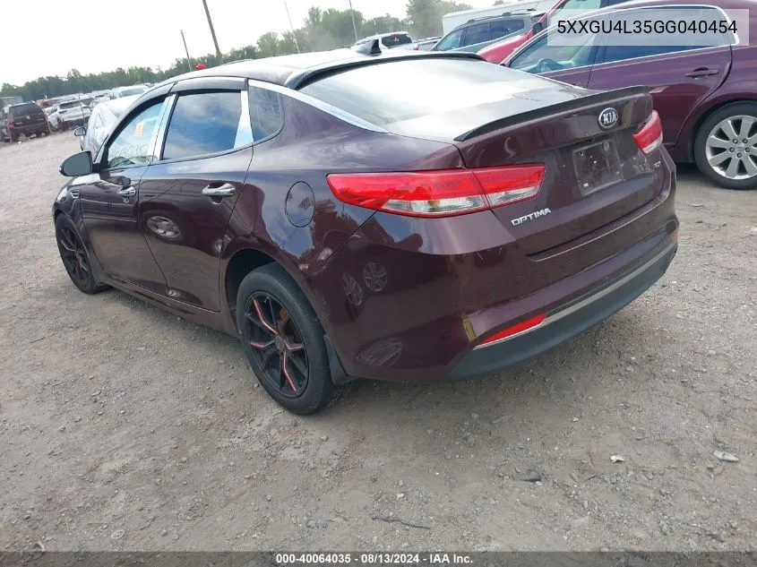 2016 Kia Optima Ex VIN: 5XXGU4L35GG040454 Lot: 40064035