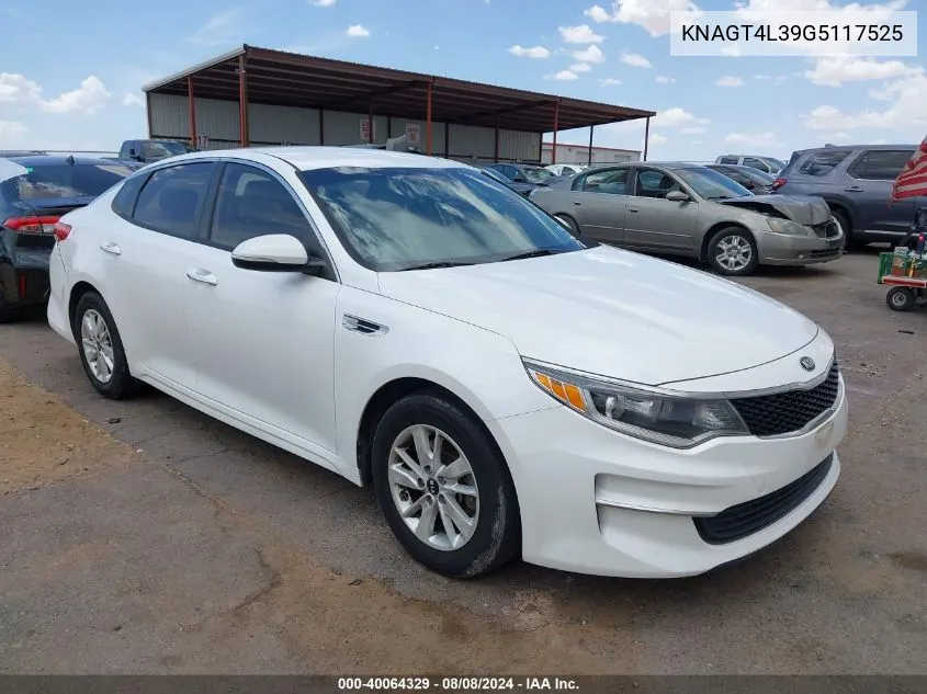 KNAGT4L39G5117525 2016 Kia Optima Lx