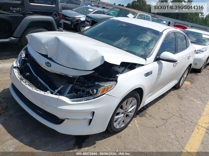 2016 Kia Optima Lx VIN: 5XXGT4L39GG044316 Lot: 40072644