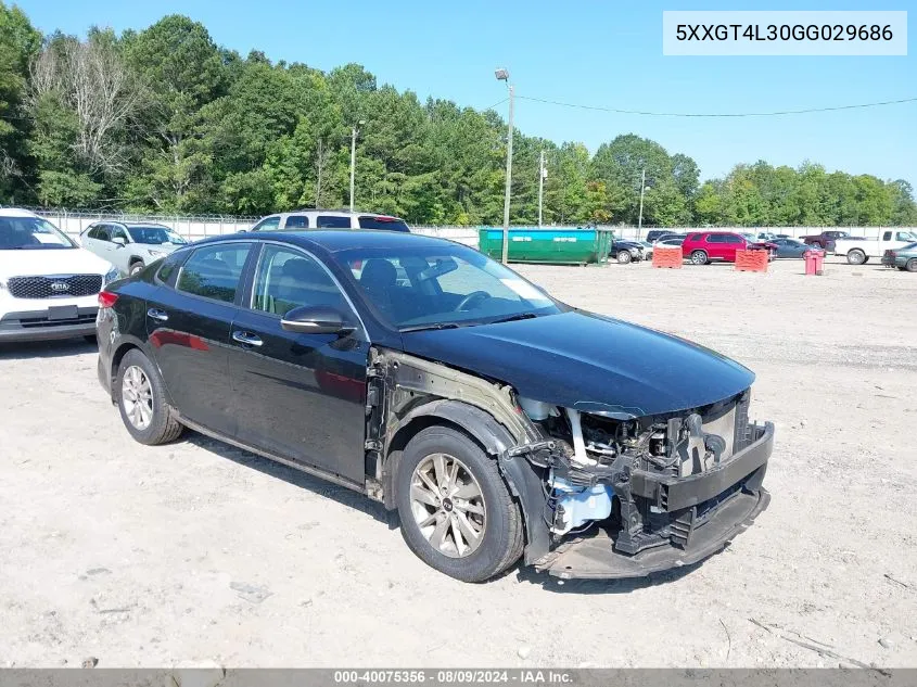 2016 Kia Optima Lx VIN: 5XXGT4L30GG029686 Lot: 40075356