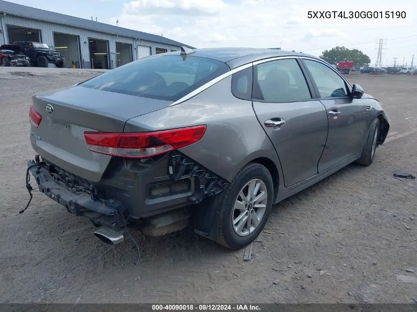 5XXGT4L30GG015190 2016 Kia Optima Lx