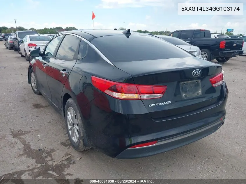 5XXGT4L34GG103174 2016 Kia Optima Lx