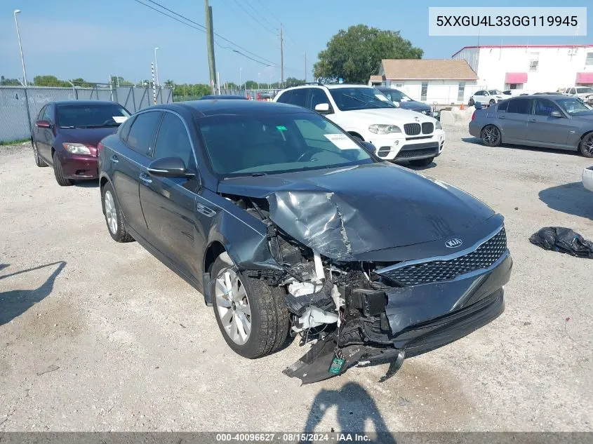 2016 Kia Optima Ex VIN: 5XXGU4L33GG119945 Lot: 40096627