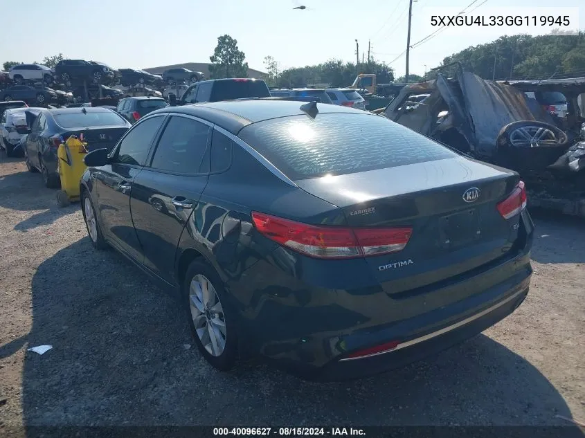 5XXGU4L33GG119945 2016 Kia Optima Ex