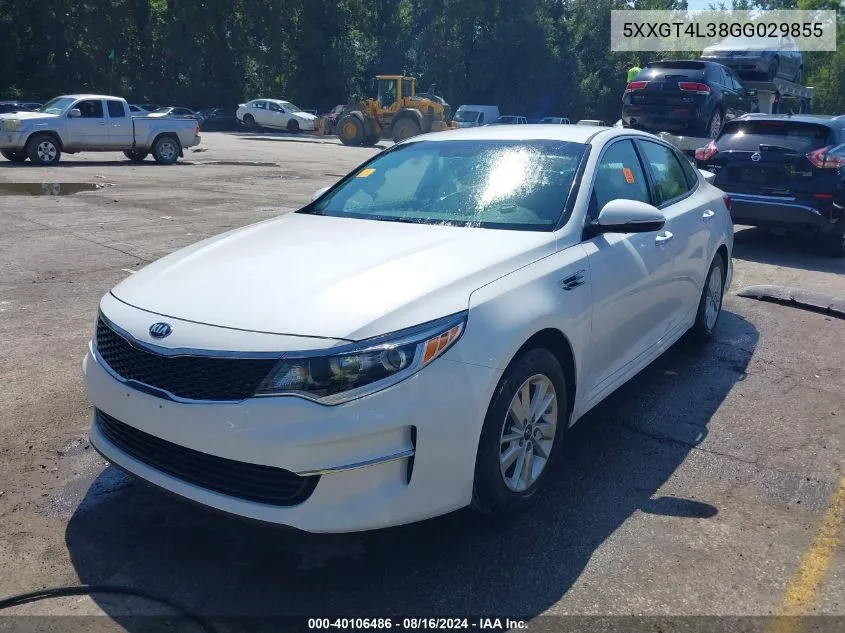 2016 Kia Optima Lx VIN: 5XXGT4L38GG029855 Lot: 40106486