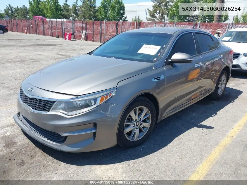 5XXGT4L30GG026254 2016 Kia Optima Lx