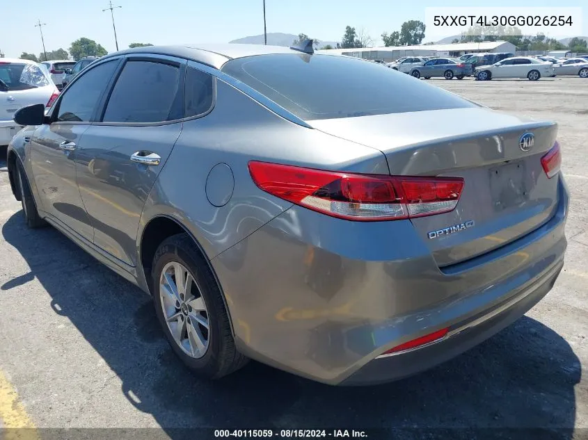 5XXGT4L30GG026254 2016 Kia Optima Lx