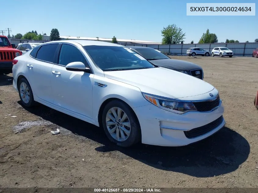 2016 Kia Optima Lx VIN: 5XXGT4L30GG024634 Lot: 40125687