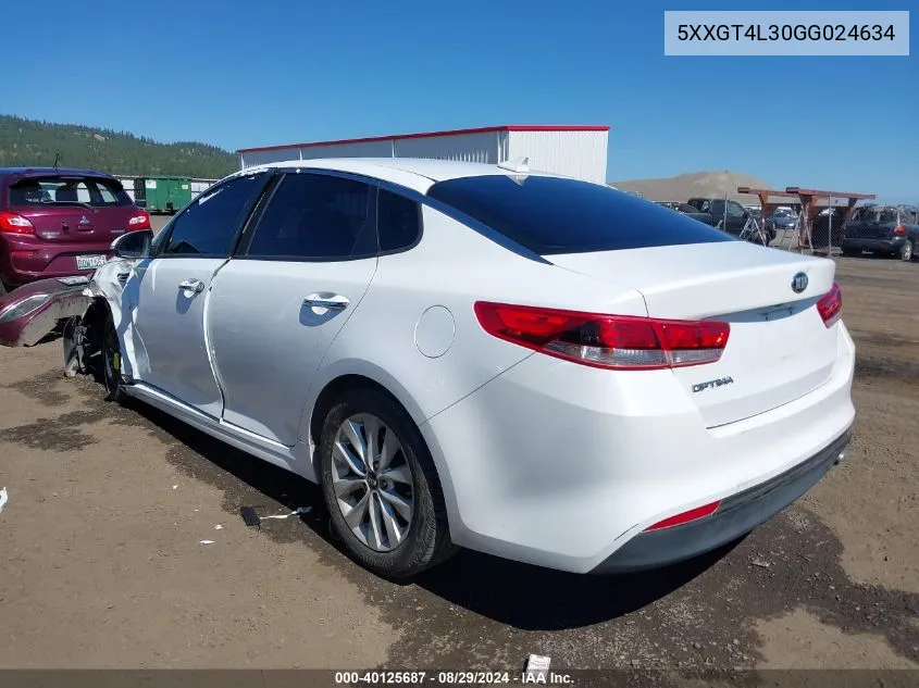 2016 Kia Optima Lx VIN: 5XXGT4L30GG024634 Lot: 40125687