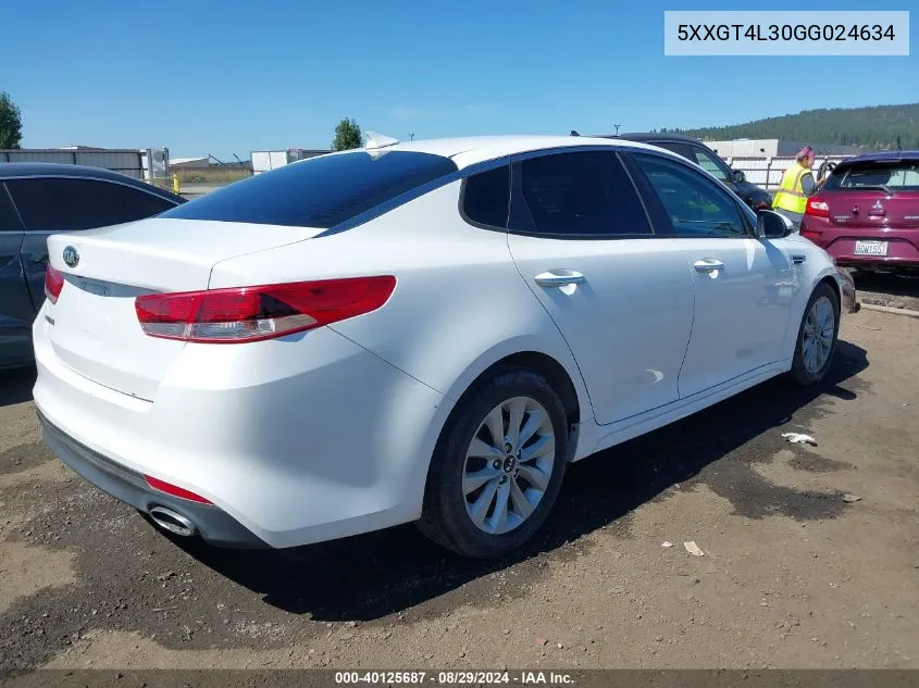 2016 Kia Optima Lx VIN: 5XXGT4L30GG024634 Lot: 40125687