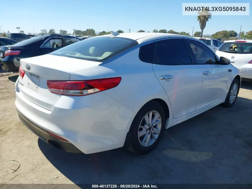 KNAGT4L3XG5095843 2016 Kia Optima Lx