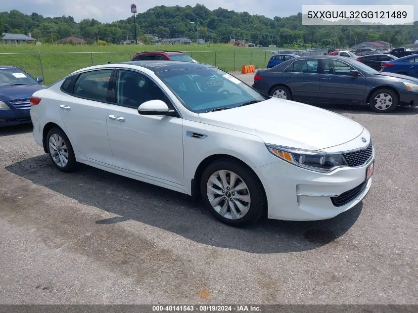 2016 Kia Optima Ex VIN: 5XXGU4L32GG121489 Lot: 40141543