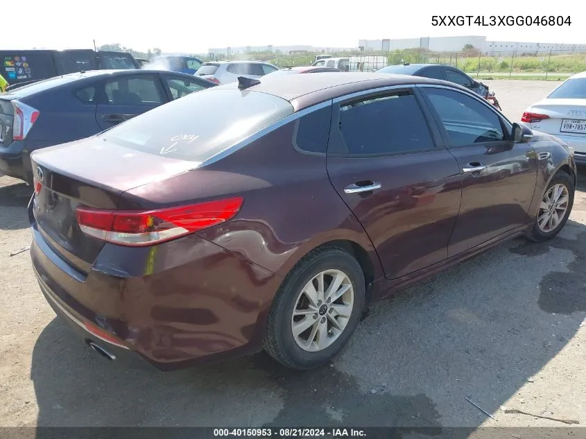 5XXGT4L3XGG046804 2016 Kia Optima Lx