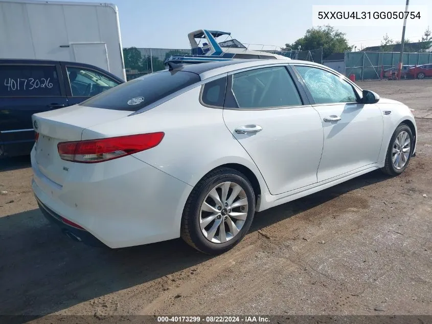 5XXGU4L31GG050754 2016 Kia Optima Ex