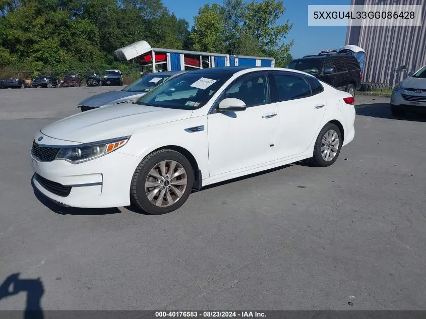 5XXGU4L33GG086428 2016 Kia Optima Ex