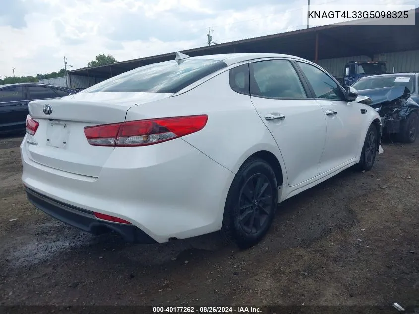 KNAGT4L33G5098325 2016 Kia Optima Lx