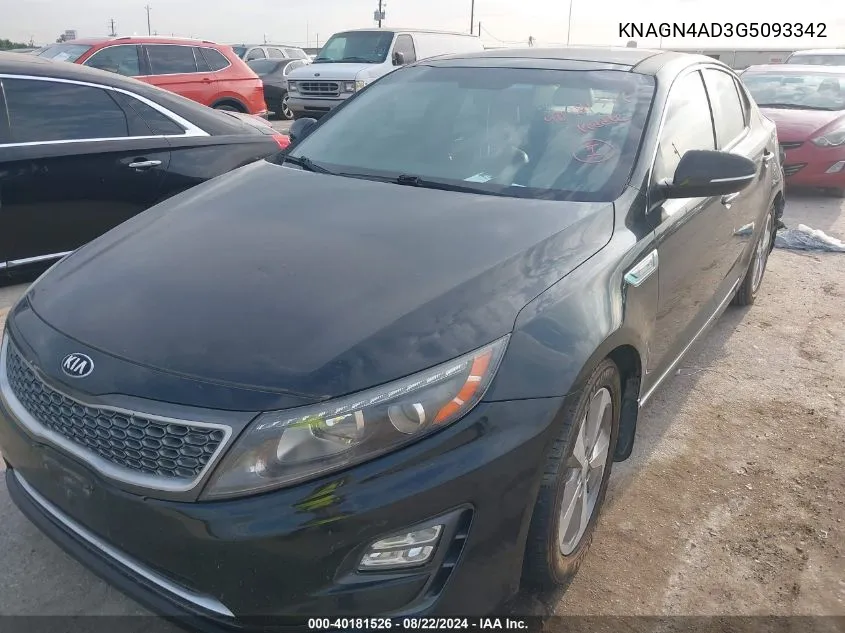 2016 Kia Optima Hybrid Ex VIN: KNAGN4AD3G5093342 Lot: 40181526