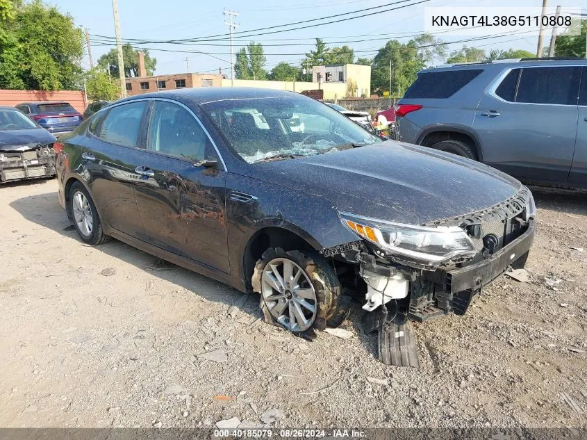 2016 Kia Optima Lx VIN: KNAGT4L38G5110808 Lot: 40185079