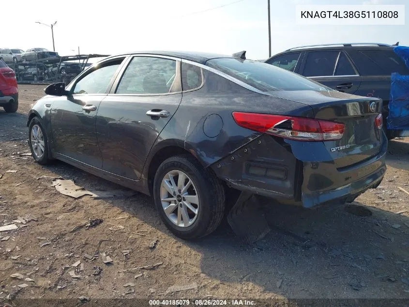 KNAGT4L38G5110808 2016 Kia Optima Lx