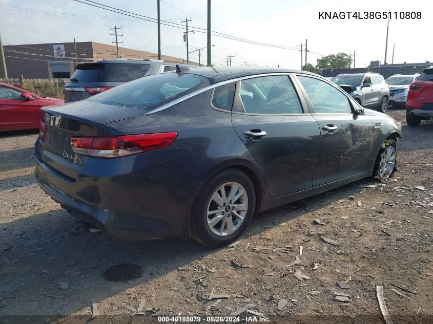 KNAGT4L38G5110808 2016 Kia Optima Lx