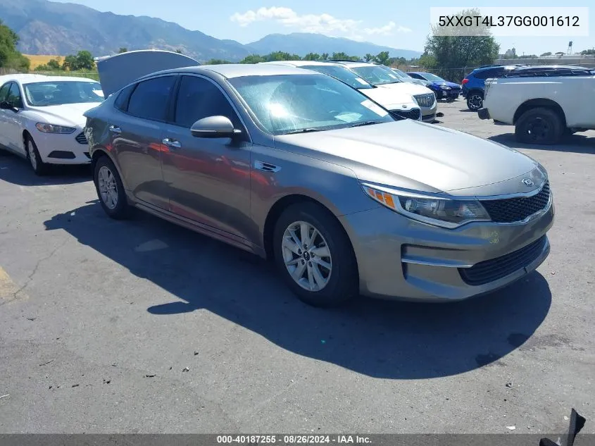 5XXGT4L37GG001612 2016 Kia Optima Lx