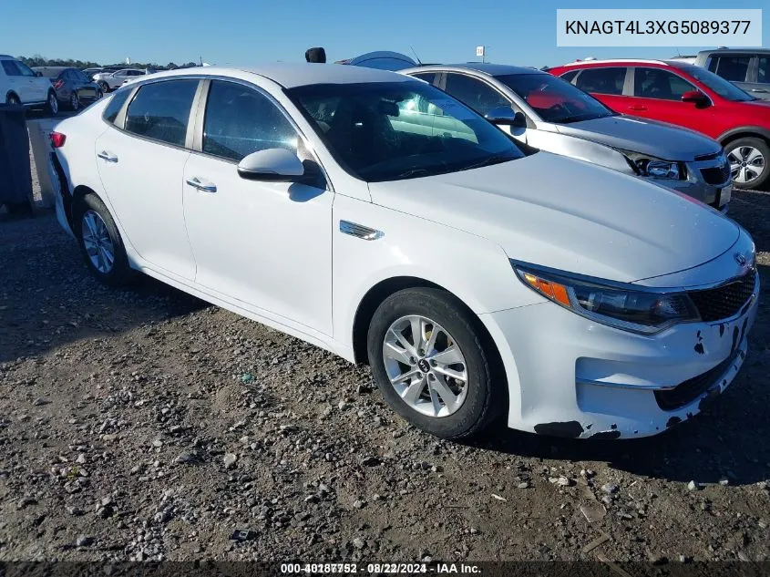 2016 Kia Optima Lx VIN: KNAGT4L3XG5089377 Lot: 40187752