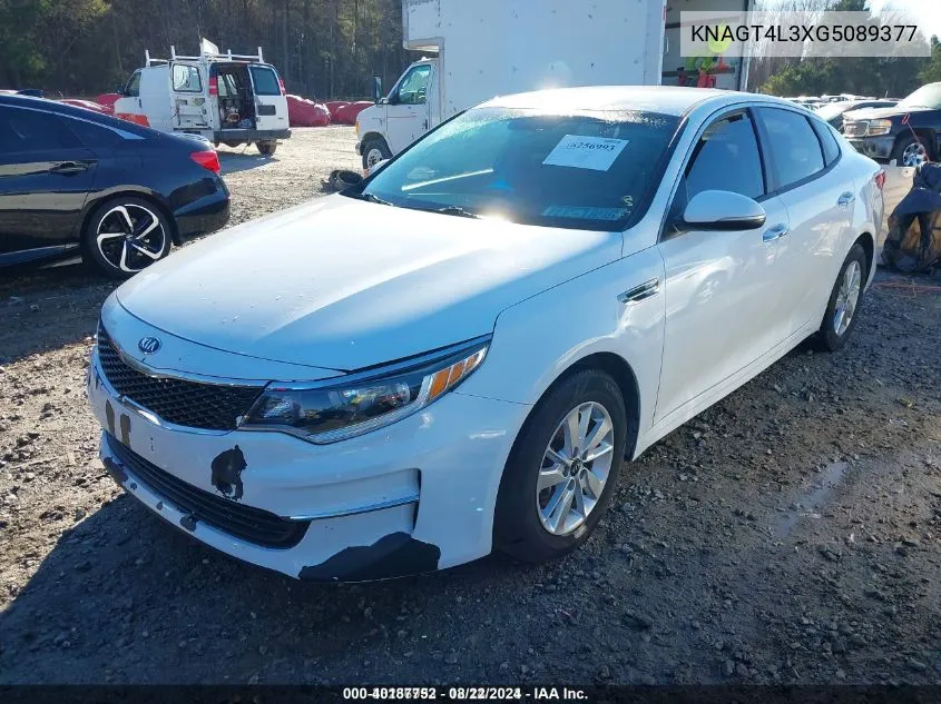 KNAGT4L3XG5089377 2016 Kia Optima Lx