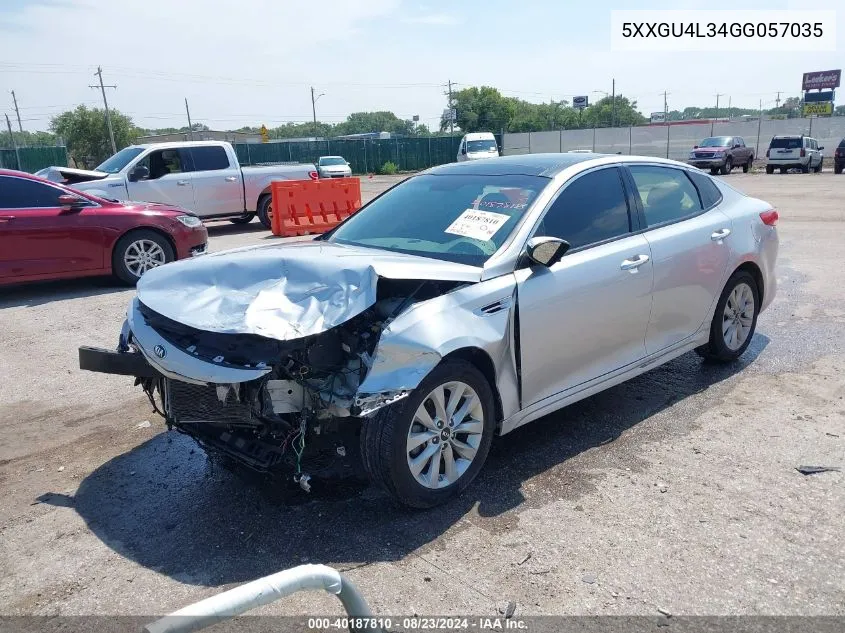 2016 Kia Optima Ex VIN: 5XXGU4L34GG057035 Lot: 40187810