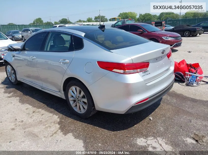 2016 Kia Optima Ex VIN: 5XXGU4L34GG057035 Lot: 40187810