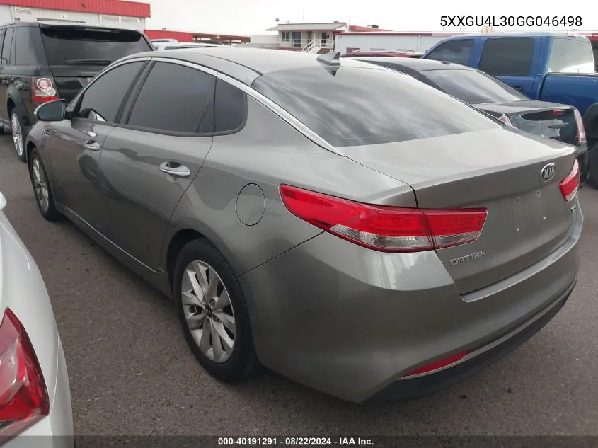 2016 Kia Optima Ex VIN: 5XXGU4L30GG046498 Lot: 40191291