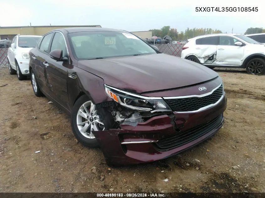 2016 Kia Optima Lx VIN: 5XXGT4L35GG108545 Lot: 40195183