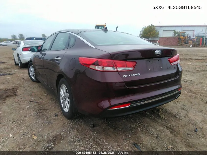 5XXGT4L35GG108545 2016 Kia Optima Lx