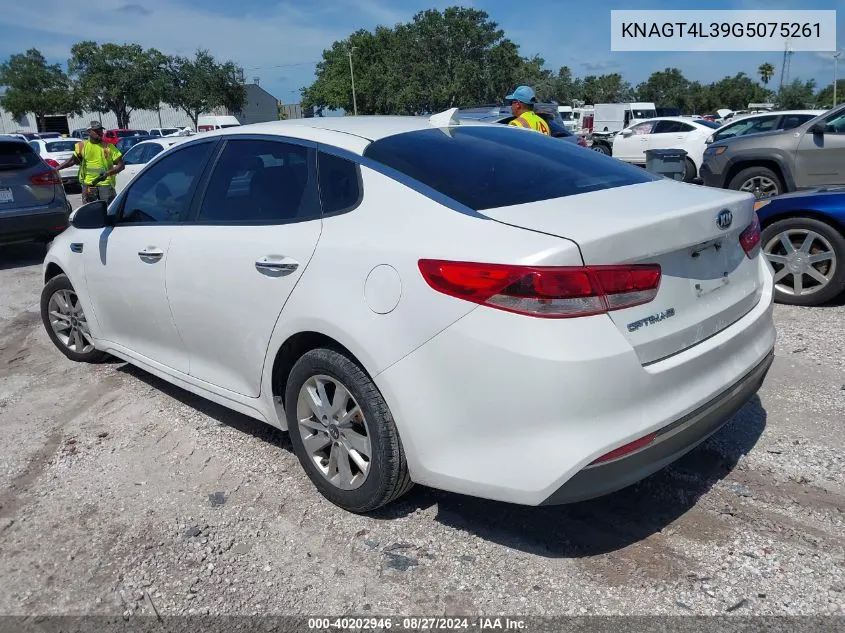 KNAGT4L39G5075261 2016 Kia Optima Lx