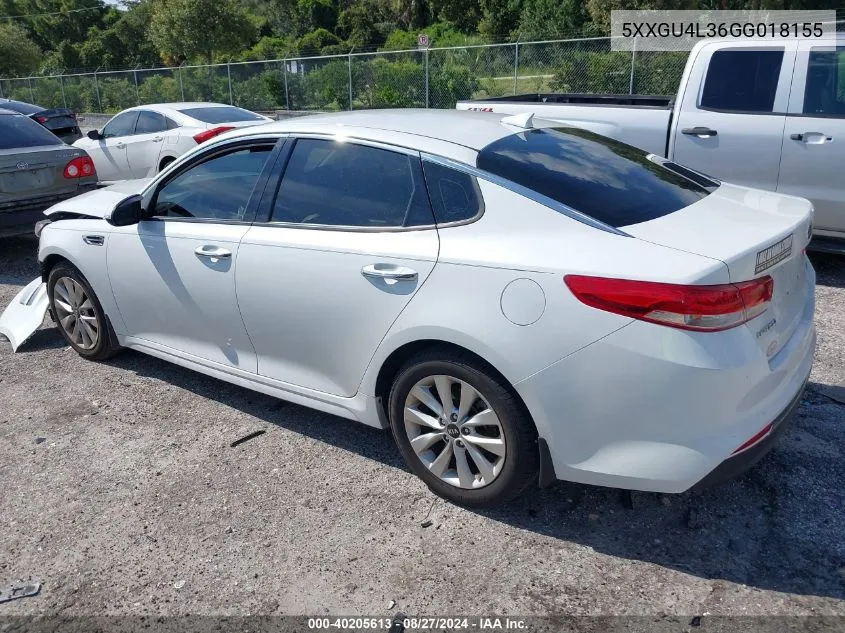 5XXGU4L36GG018155 2016 Kia Optima Ex