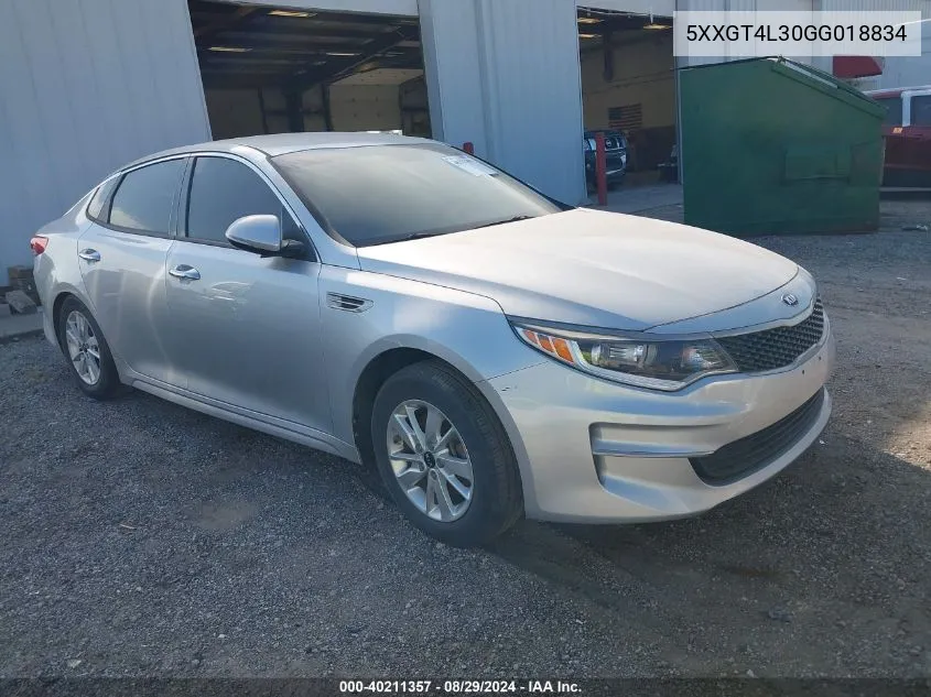 5XXGT4L30GG018834 2016 Kia Optima Lx