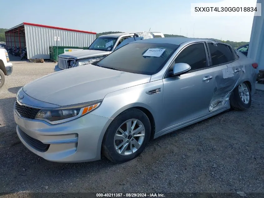 5XXGT4L30GG018834 2016 Kia Optima Lx