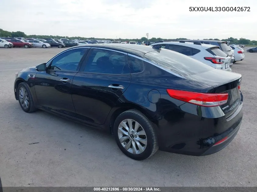 5XXGU4L33GG042672 2016 Kia Optima Ex