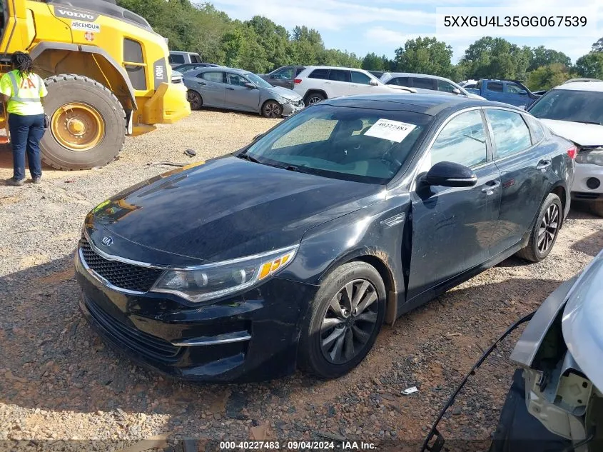 2016 Kia Optima Ex VIN: 5XXGU4L35GG067539 Lot: 40227483