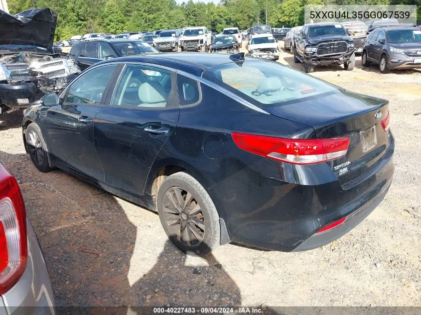 2016 Kia Optima Ex VIN: 5XXGU4L35GG067539 Lot: 40227483