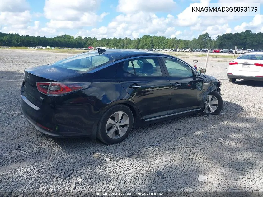 2016 Kia Optima Hybrid VIN: KNAGM4AD3G5093179 Lot: 40228495