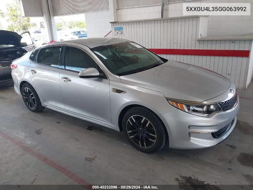 2016 Kia Optima Ex VIN: 5XXGU4L35GG063992 Lot: 40232096