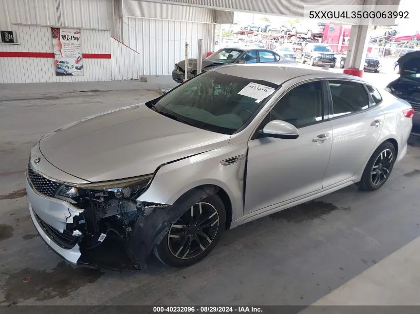 2016 Kia Optima Ex VIN: 5XXGU4L35GG063992 Lot: 40232096